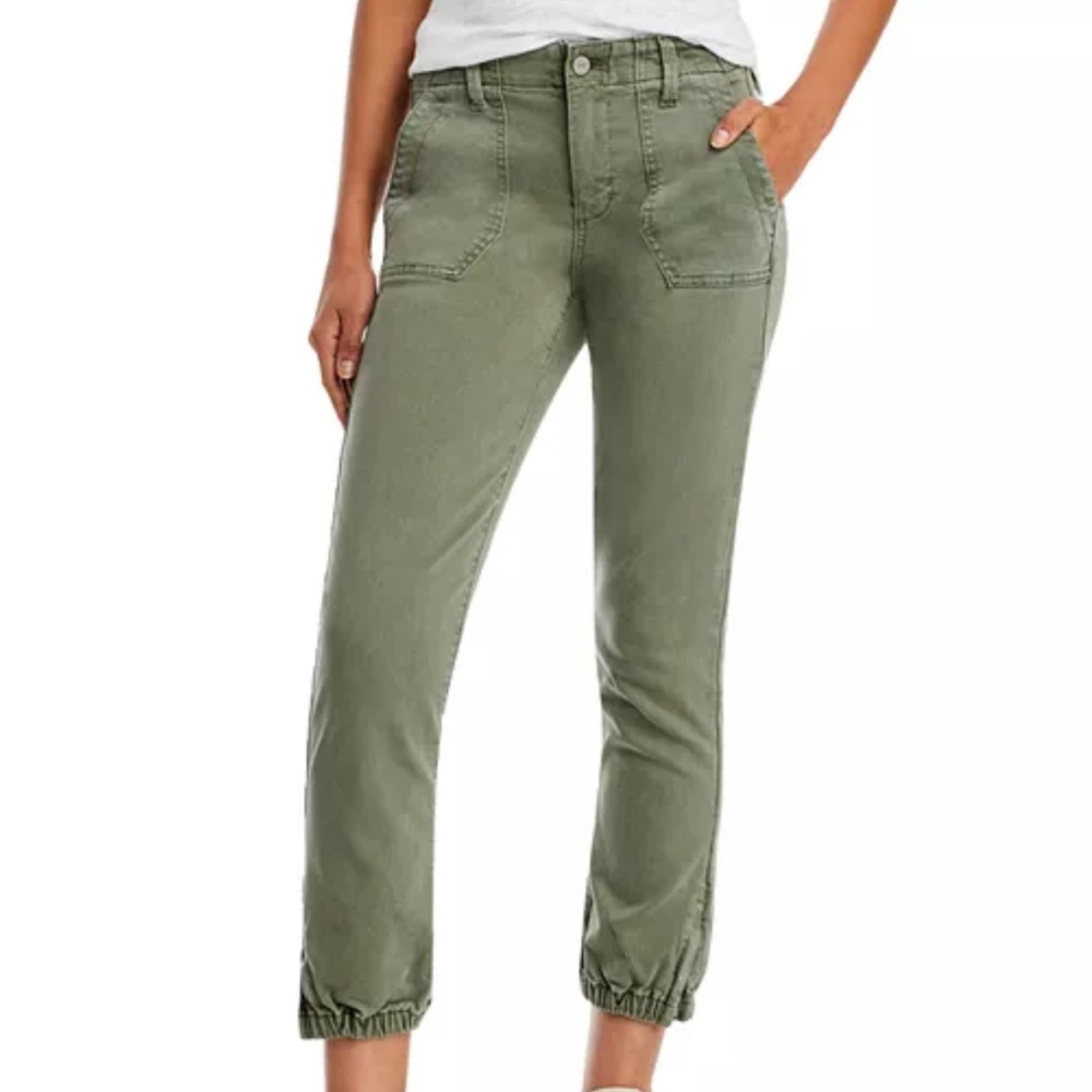 Paige Jeans Mayslie Cropped Jogger Pants Vintage Ivy Green Green Olive Cargo